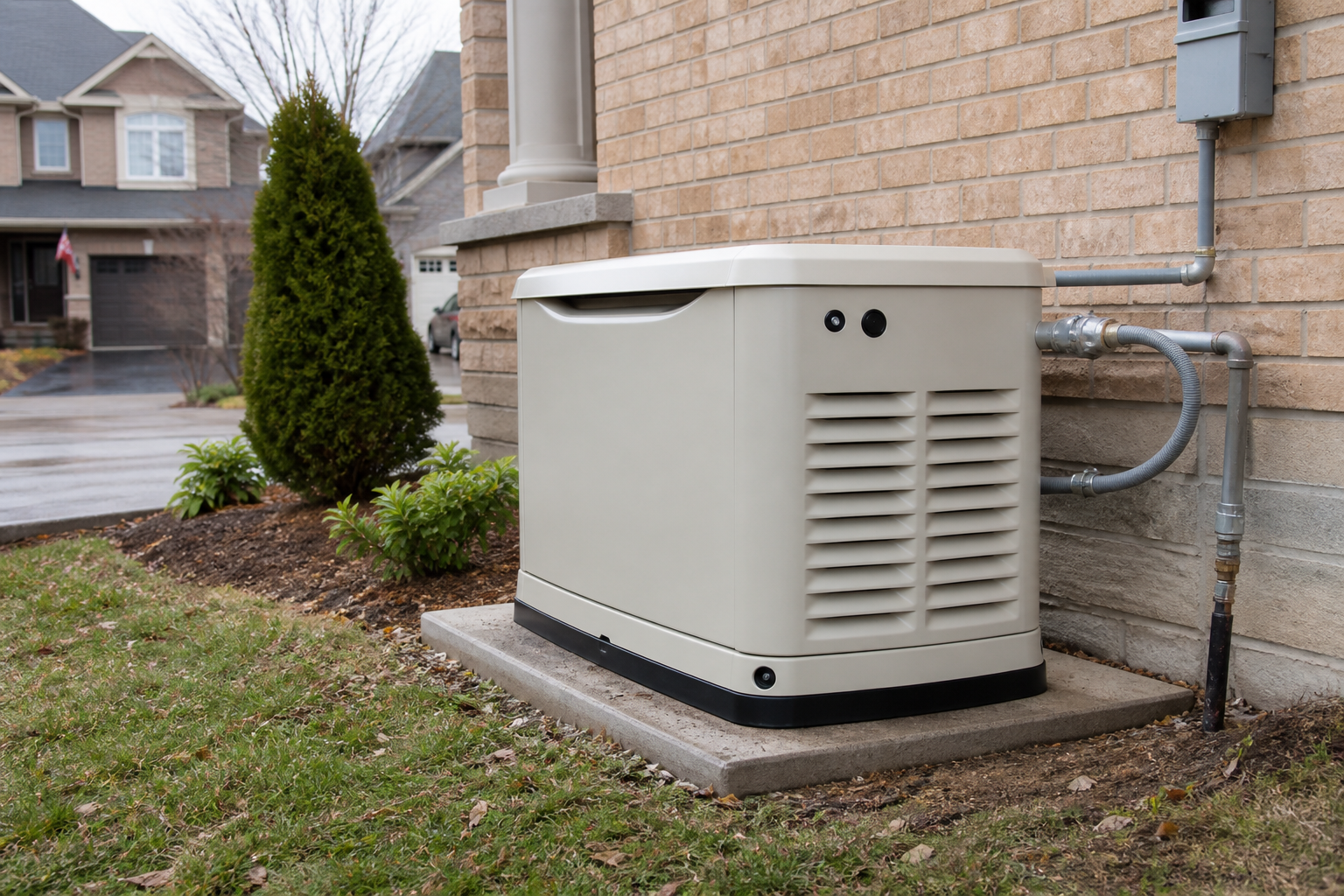 Generac home standby generator installed outside an Ontario house for automatic backup power during outages