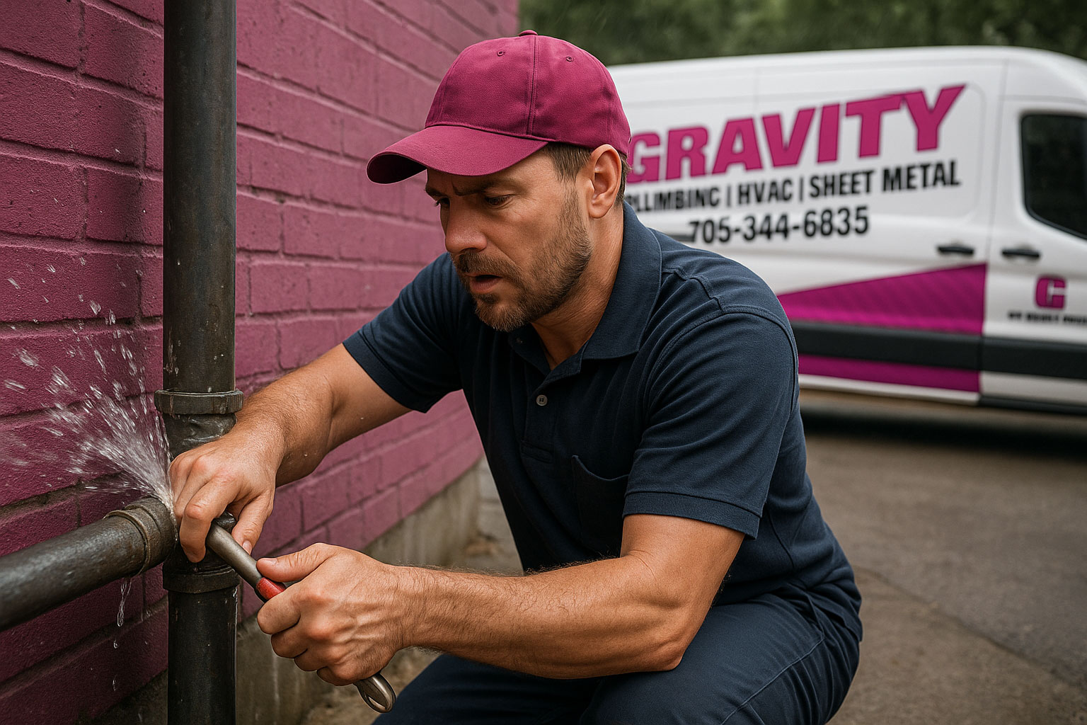 Gravity-Plumbing-technician-shutting-off-a-main-water-valve-after-a-sudden-pressure-drop-in-a-Peterborough-home---002